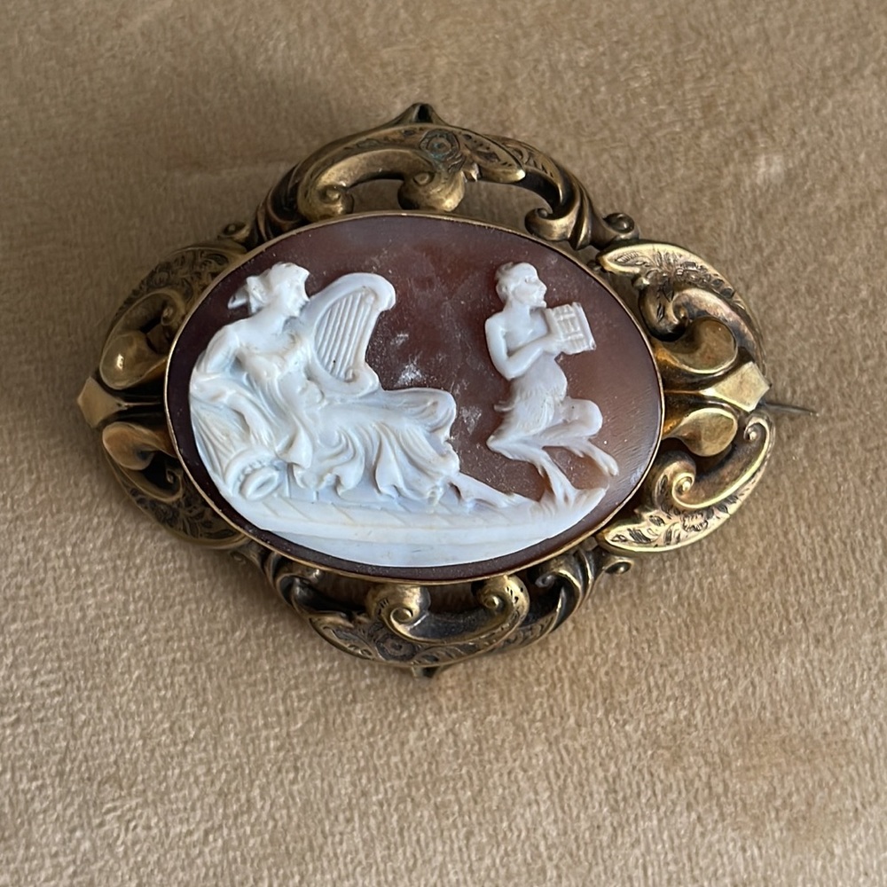 Cameo pendant and brooch 3” by 2 1/4” - Picture 1 of 14